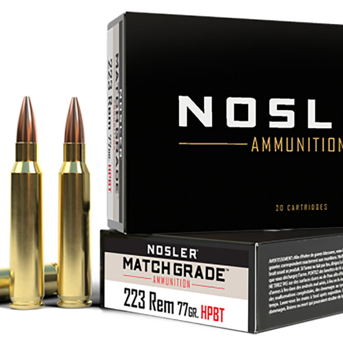 Nosler 60011 Match Grade  223Rem 77gr Custom Competition Hollow Point Boat Tail 20 Per Box/20 Case