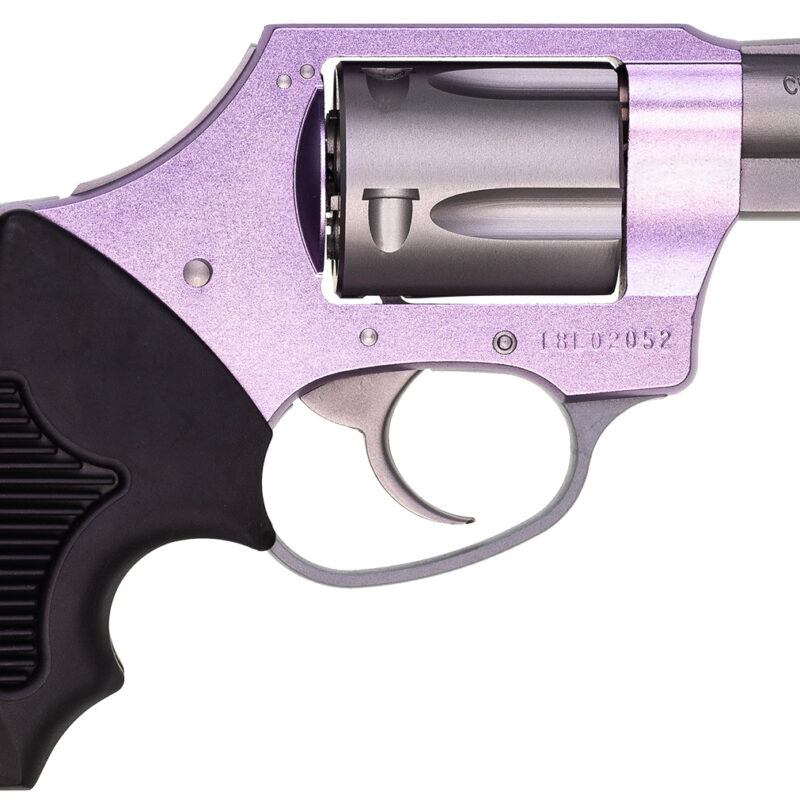 Charter Arms 53841 Undercover Lite Lavender Lady Small 38 Special 5rd 2" Stainless Steel Barrel & Cylinder, Lavender Aluminum Frame, Black Finger Grooved Rubber Grip, Concealed Hammer