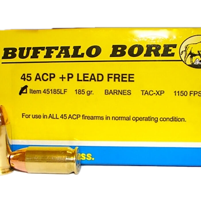 Buffalo Bore Ammunition 45185LF20 Buffalo-Barnes Strictly Business 45ACP +P 185gr Barnes TAC-XP Lead Free 20 Per Box/12 Case