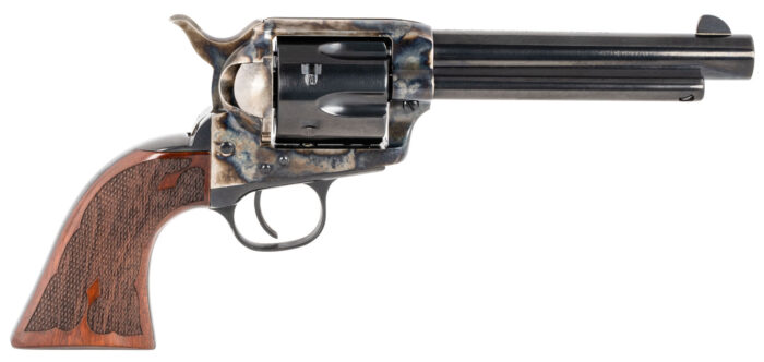 Taylors & Company 555129 Gambler  357 Mag Caliber with 5.50" Blued Finish Barrel, 6rd Capacity Blued Finish Cylinder, Color Case Hardened Finish Steel Frame & Checkered Walnut Grip