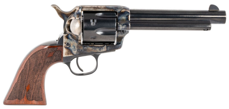 Taylors & Company 555129 Gambler  357 Mag Caliber with 5.50" Blued Finish Barrel, 6rd Capacity Blued Finish Cylinder, Color Case Hardened Finish Steel Frame & Checkered Walnut Grip