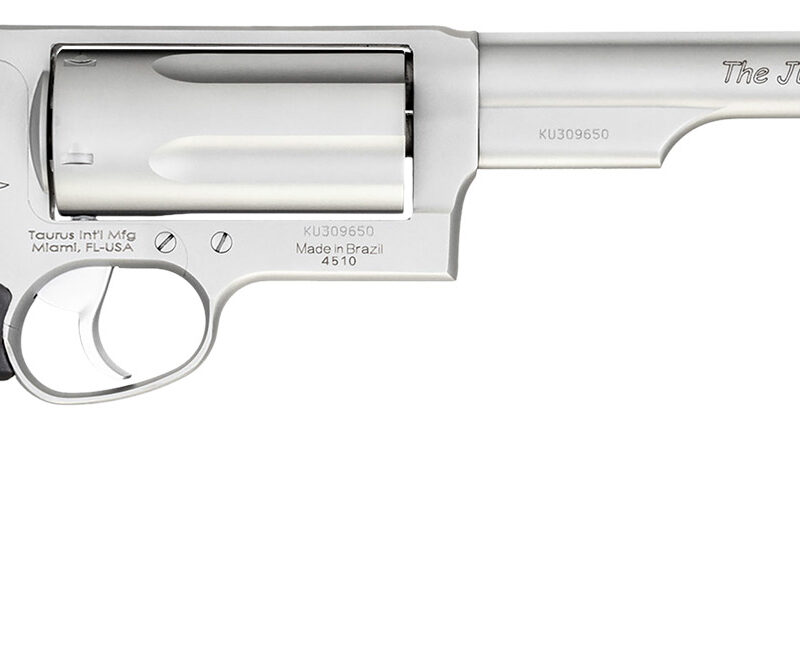 Taurus 2441069MAG Judge Magnum Compact Frame 45 Colt (Long Colt)/410 Gauge 5rd 6.50" Matte Stainless Steel Barrel, Cylinder & Frame, Black Ribber Grip, Transfer Bar Safety, Exposed Hammer