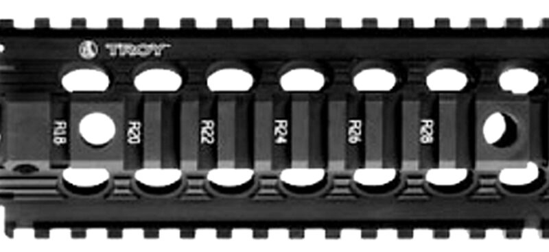 Troy Ind SRAIDIDD7BT00 Battle Rail Drop-In Enhanced 7" 6005A-T6 Aluminum Black Anodized for M16, M4