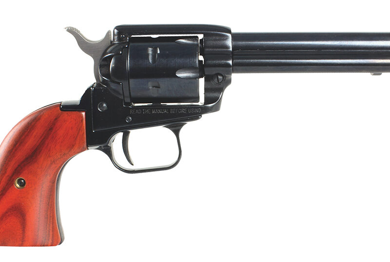 Heritage Mfg RR22B4 Rough Rider  22 LR 6 Shot, 4.75" Black Steel Barrel, Black Zinc Alloy Frame, Black Cylinder Cocobolo Grip, Hammer/Thumb Safety, Exposed Hammer