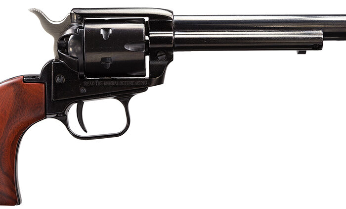 Heritage Mfg RR22MB6 Rough Rider  22 LR 22 WMR 6 Shot, 6.50" Black Steel Barrel, Black Zinc Alloy Frame, Black Cylinder, Cocobolo Grip, Hammer/Thumb Safety, Exposed Hammer