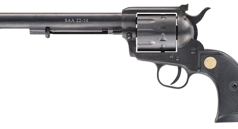 Chiappa Firearms CF340170 SAA 1873  Medium Frame 22 LR 10 Shot, 7.50" Blued Steel Barrel, Blued Steel Frame, Blued Cylinder, Black Plastic Grip, Exposed Hammer