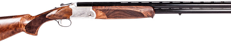 ATI ATIGKOF12SVE Cavalry SVE 12 Gauge 3" 2rd 28" Blued O/U Barrel, Silver Engraved Metal Finish, Oiled Turkish Walnut Stock, Ejector, 5 Chokes