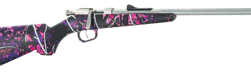 Henry H005MG Mini Bolt Youth 22 Short/ 22 Long/ 22 LR 1rd  16.25" Matte Stainless Barrel & Receiver, Muddy Girl Synthetic Stock Right Hand