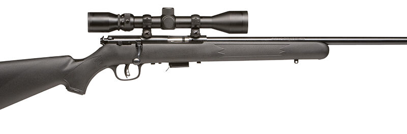 Savage Arms 91806 93 FXP Full Size 22 WMR 5+1 21" Matte Black Sporter Barrel, Matte Black Drilled & Tapped Carbon Steel Receiver, Matte Black Fixed Synthetic Stock, 3-9x40mm Duplex, Right Hand