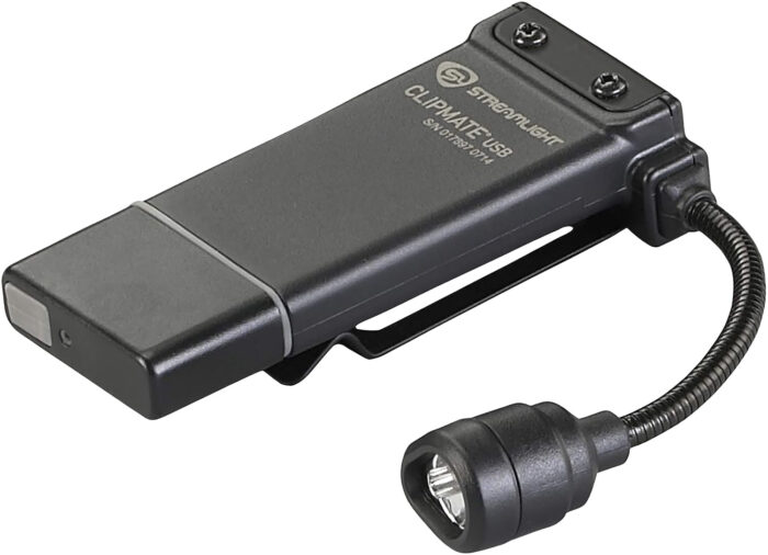 Streamlight 61126 ClipMate USB Clip-On Light  Black 0.2/0.5/10/70 Lumens White/Red LED