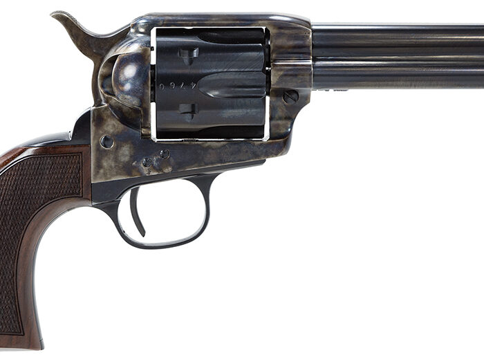Taylors & Company 4107DE Smoke Wagon Deluxe 357 Mag 6rd 4.75" Blued Cylinder & Barrel Color Case Hardened Steel Frame Checkered Walnut Grip (Taylor Tuned)