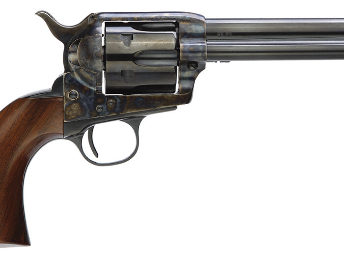 Taylors & Company 5000DE 1873 Gunfighter Deluxe 357 Mag 6rd 5.50" Blued Cylinder & Barrel Color Case Hardened Steel Frame Walnut Army Size Grip (Taylor Tuned)