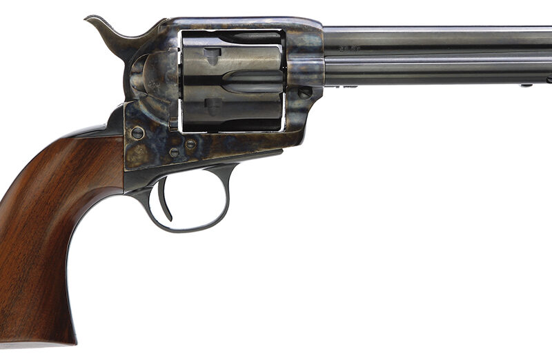 Taylors & Company 5000DE 1873 Gunfighter Deluxe 357 Mag 6rd 5.50" Blued Cylinder & Barrel Color Case Hardened Steel Frame Walnut Army Size Grip (Taylor Tuned)