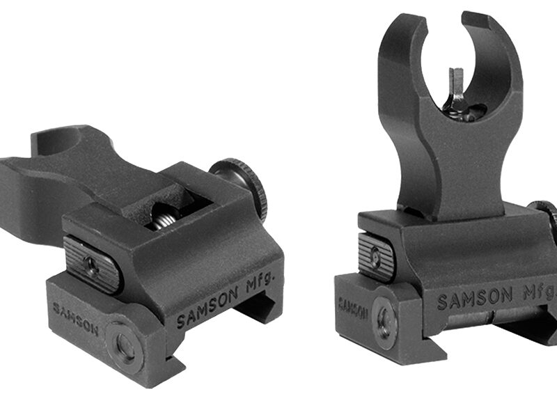 Samson 020003301 Quick Flip Front Sight Gas Block Extended Height (A2)  Black Hardcoat Anodized Flip Up for AR-15