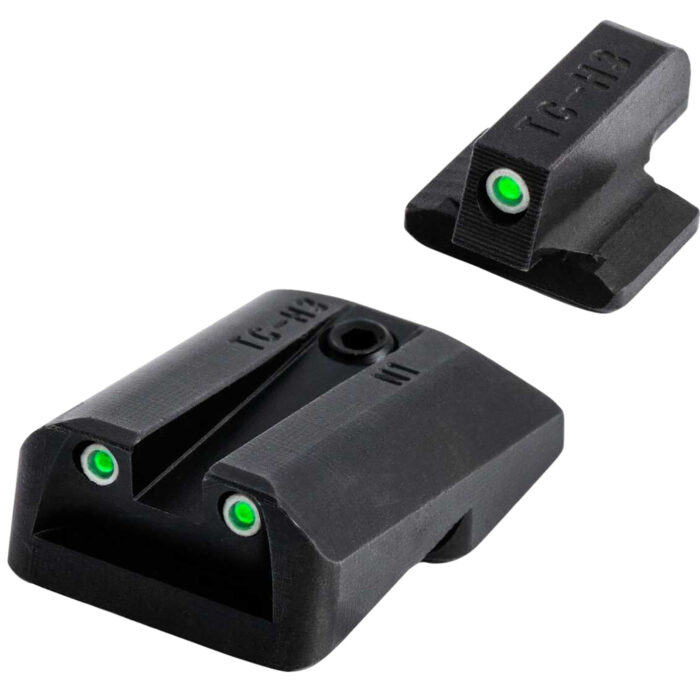 TruGlo TG231G1A Tritium  Green Tritium Front & Rear/Black Nitride Fortress Frame, Compatible w/Glock 42/43/43X/48 Except MOS, Front Post/Rear Dovetail Mount