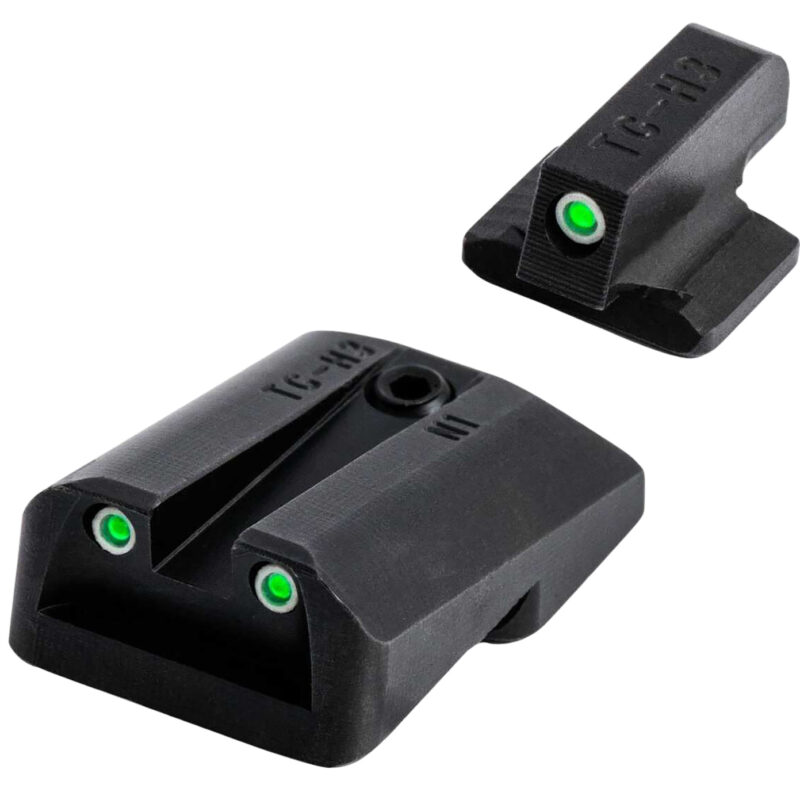 TruGlo TG231G1A Tritium  Green Tritium Front & Rear/Black Nitride Fortress Frame, Compatible w/Glock 42/43/43X/48 Except MOS, Front Post/Rear Dovetail Mount