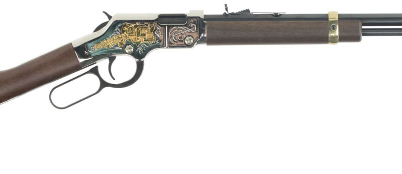 Henry H004TT Golden Boy Trucker's Tribute 22 Short, 22 Long or 22 LR Caliber with 16 LR/21 Short Capacity, 20" Blued Barrel, Nickel-Plated Metal Finish & American Walnut Stock Right Hand (Full Size)