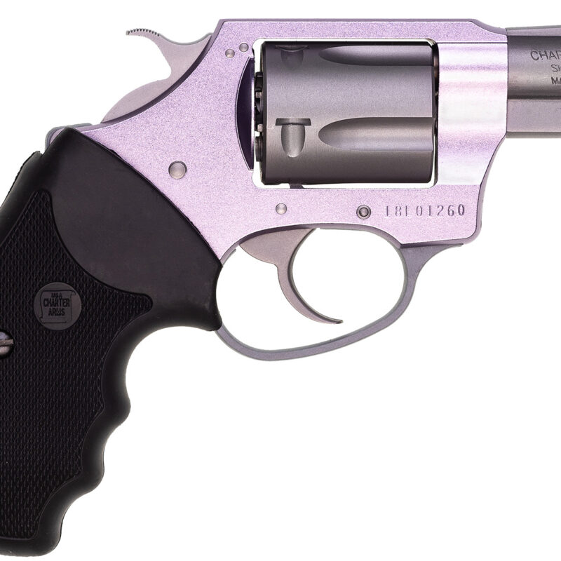 Charter Arms 53840 Undercover Lite Lavender Lady Small 38 Special 5rd 2" Stainless Steel Barrel & Cylinder, Lavender Aluminum Frame, Black Finger Grooved Rubber Grip, Exposed Hammer
