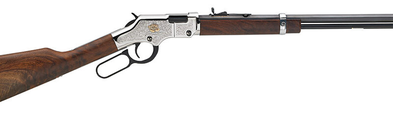 Henry H004AB Golden Boy American Beauty 22 Short, 22 Long or 22 LR Caliber with 16 LR/21 Short Capacity, 20" Blued Barrel, Nickel-Plated Metal Finish & American Walnut Stock Right Hand (Full Size)