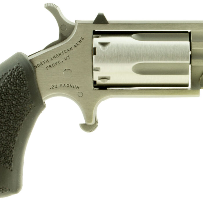 North American Arms PUGTP Pug  22 WMR 5 rd 1" Ported Barrel, Overall Stainless Finish, Black Polymer Grips