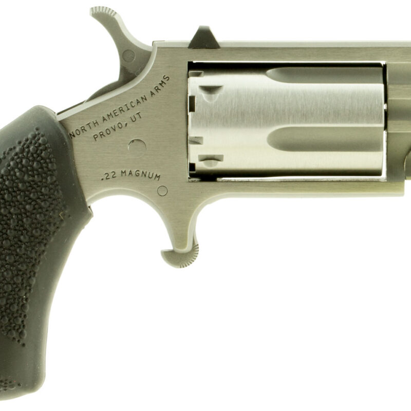 North American Arms PUGTP Pug  22 WMR 5 rd 1" Ported Barrel, Overall Stainless Finish, Black Polymer Grips
