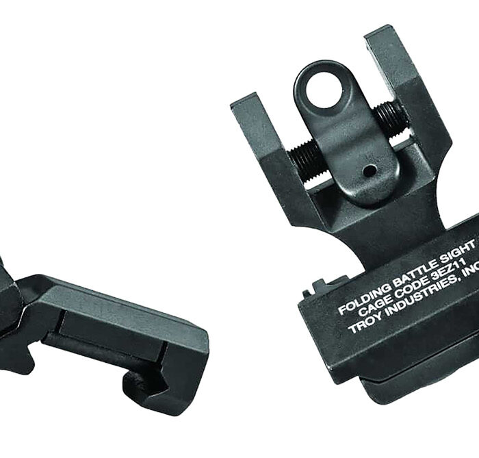 Troy Ind SSIG45SHRBT00 45 Degree BattleSight Set- HK Front & Round Rear  Black Hardcoat Anodized