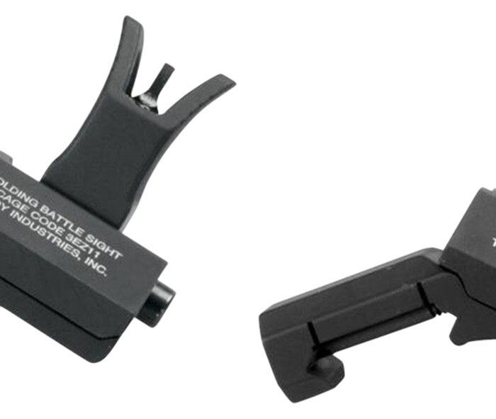 Troy Ind SSIG45SMDBT00 45 Degree Offset BattleSight Set M4 Front& Diopter Rear  Black Hardcoat Anodized