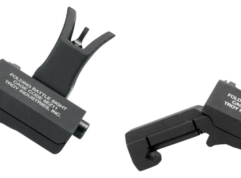 Troy Ind SSIG45SMDBT00 45 Degree Offset BattleSight Set M4 Front& Diopter Rear  Black Hardcoat Anodized