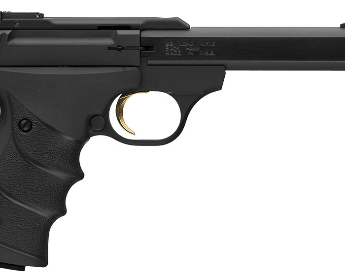 Browning 051497490 Buck Mark URX 22 LR 10+1 5.50" Slab Side Barrel, Matte Black Serrated Steel Slide & Aluminum Frame, Black Overmolded RX Grips