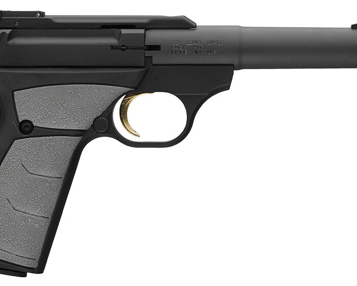 Browning 051498490 Buck Mark Camper 22 LR 10+1 5.50" Tapered Bull Barrel, Matte Black Serrated Steel Slide & Aluminum Frame, Gray Ultragrip FX Grip