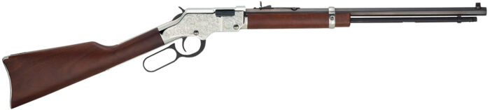 Henry H004SEV Silver Eagle  Full Size 17 HMR 11+1 20" Blued Octagon Barrel, Nickel-Plated Steel Receiver, American Walnut Stock Right Hand