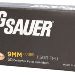 Sig Sauer E9MMB150 Elite Ball 9mmLuger 115gr Full Metal Jacket 50 Per Box/20 Case 1 96695