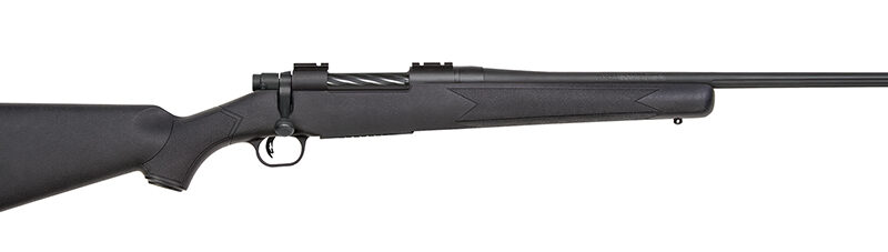 Mossberg 27892 Patriot  Full Size 30-06 Springfield 5+1 22" Matte Blued Fluted Barrel, Drilled & Tapped Matte Blued Stainless Steel Receiver, Black Fixed Synthetic Stock, Right Hand
