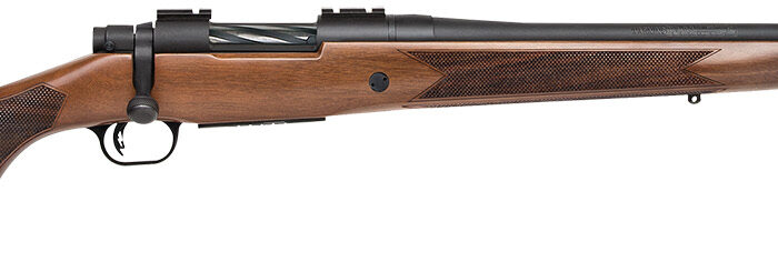 Mossberg 27849 Patriot  Full Size 7mm-08 Rem 5+1 22" Matte Blued Fluted Barrel, Drilled & Tapped Matte Blued Stainless Steel Receiver, Walnut Fixed Stock, Right Hand