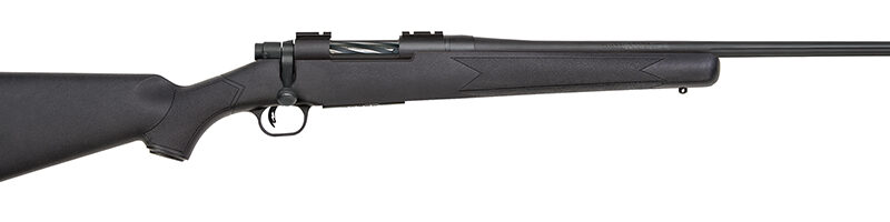 Mossberg 27851 Patriot  Full Size 7mm-08 Rem 4+1 22" Matte Blued Fluted Barrel, Drilled & Tapped Matte Blued Stainless Steel Receiver, Black Fixed Synthetic Stock, Right Hand