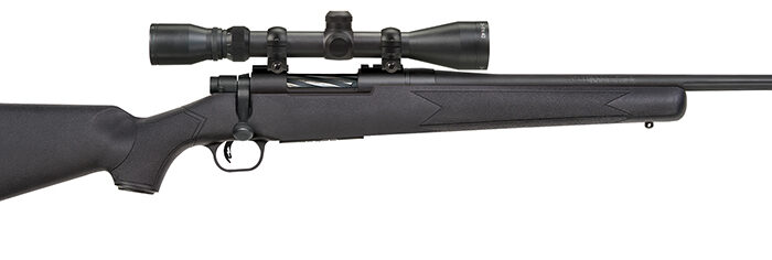 Mossberg 27853 Patriot Super Bantam 7mm-08 Rem Caliber with 5+1 Capacity, 20" Fluted Barrel, Matte Blued Metal Finish & Black Synthetic Stock Right Hand (Youth) Includes 3-9x40mm Scope
