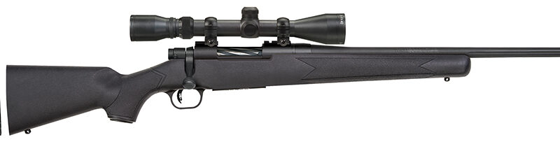 Mossberg 27853 Patriot Super Bantam 7mm-08 Rem Caliber with 5+1 Capacity, 20" Fluted Barrel, Matte Blued Metal Finish & Black Synthetic Stock Right Hand (Youth) Includes 3-9x40mm Scope