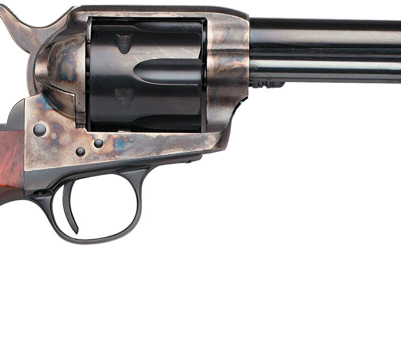 Taylors & Company 550903 1873 Cattleman SAO 357 Mag Caliber with 5.50" Blued Finish Barrel, 6rd Capacity Blued Finish Cylinder, Color Case Hardened Finish Steel Frame & Walnut Grip