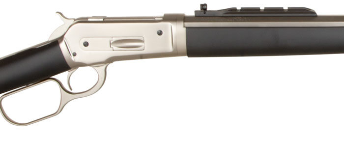 Taylors & Company 220090 1886 Ridge Runner Take Down 45-70 Gov Caliber with 4+1 Capacity, 18.50" Barrel, Matte Chrome Metal Finish & SoftTouch Black Synthetic Stock Right Hand (Full Size)