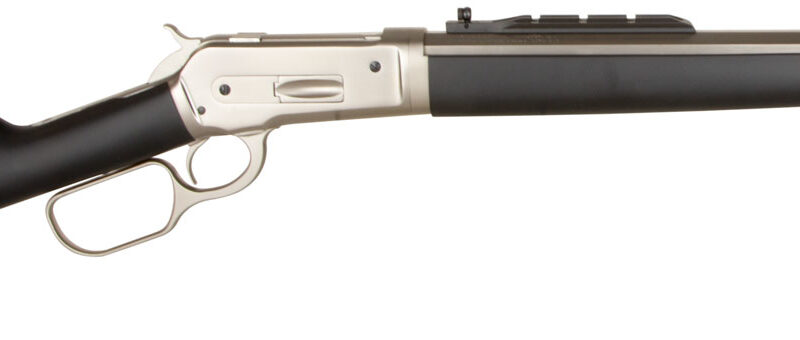 Taylors & Company 220090 1886 Ridge Runner Take Down 45-70 Gov Caliber with 4+1 Capacity, 18.50" Barrel, Matte Chrome Metal Finish & SoftTouch Black Synthetic Stock Right Hand (Full Size)