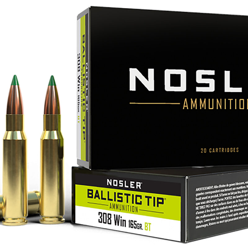 Nosler 40063 Ballistic Tip  308Win 165gr Spitzer Ballistic Tip 20 Per Box/10 Case