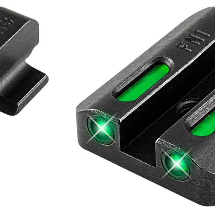 TruGlo TG13FN3A TFX  Black | Green Tritium & Fiber Optic White Outline Front Sight Green Tritium & Fiber Optic Rear Sight
