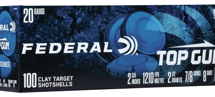 Federal Top Gun Shotshells 20 ga 2-3/4" 7/8oz 1210 fps #8 100/ct