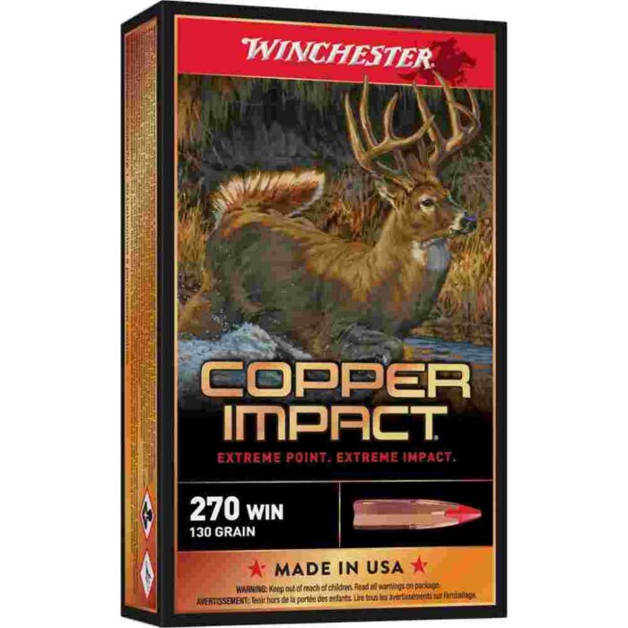 Winchester Copper Impact Rifle Ammunition 270 Win 130 gr. BT 3000 fps 20/ct