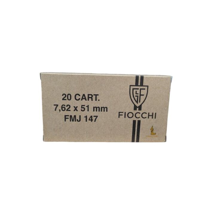 Fiocchi Range Dynamics Rifle Ammunition 7.62x51mm 147gr FMJ 2790 fps 20/ct