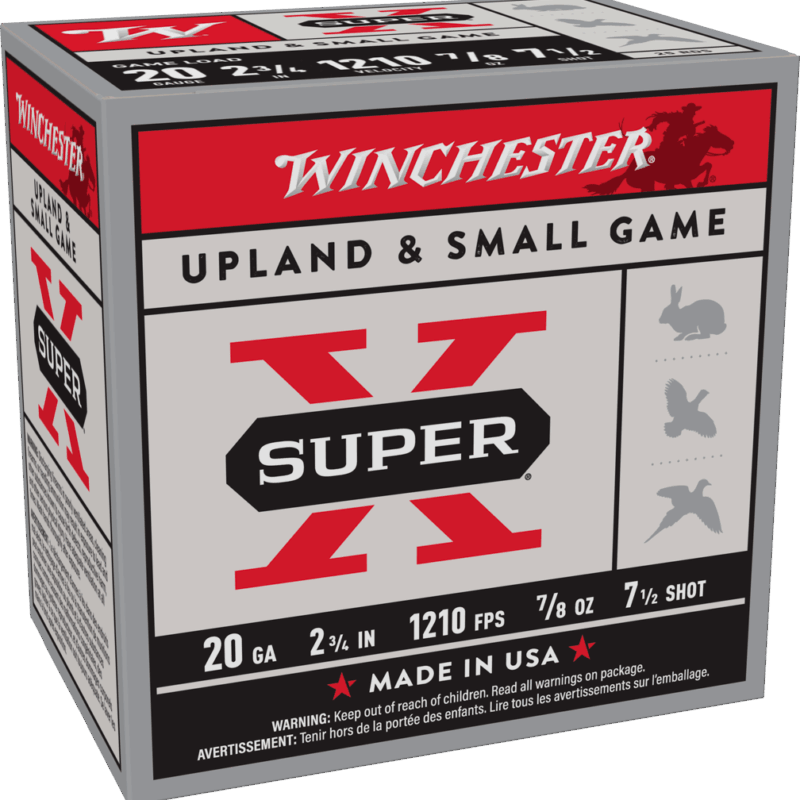 WINCHESTER SUPER X UPLAND 20G 2-3/4" #7.5 7/8OZ 25RD BX 250RD CS