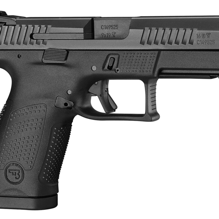 CZ-USA 91531 P-10 C  Compact Frame 9mm Luger 15+1 4.02" Black Stainless Steel Barrel, Black Nitride Serrated Steel Slide, Black Polymer Frame w/Picatinny Rail, Interchangeable Backstrap Grip