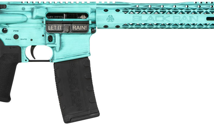 Black Rain BROFUSIONTBB Spec + Fusion 5.56x45mm NATO 16" 30+1 Tiffany Blue Battleworn Cerakote 6 Position MFT Minimalist Stock