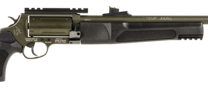 Rossi SCJT4510B Circuit Judge  45 Colt (LC) Caliber or 410 Gauge with 5rd Capacity, 18.50" Barrel, Moss Green Cerakote Metal Finish & Black Fixed Thumbhole Stock Right Hand (Full Size)