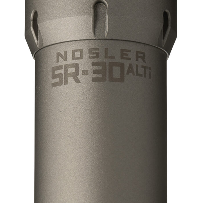 Nosler 90622 SR-30ALTI  30 Cal 1.74" Gray Finish Made of Aluminum Titanium with 5/8" 24 tpi Thread Pattern
